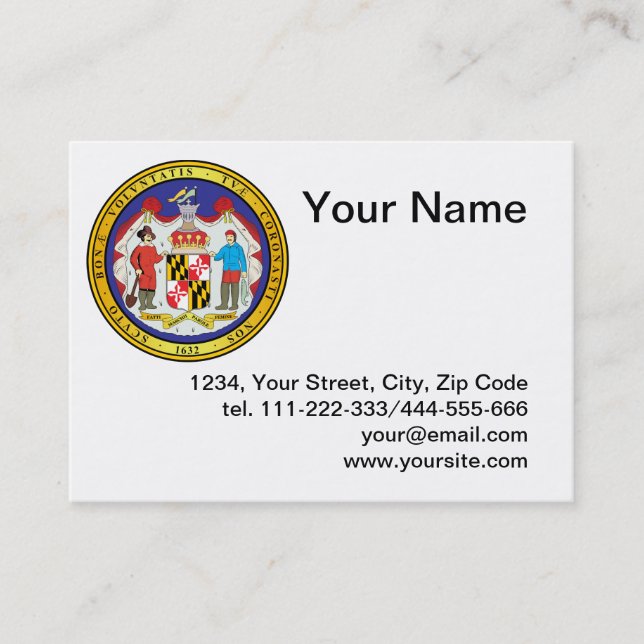 Tarjeta De Visita Gran foca del estado de Maryland (Anverso)