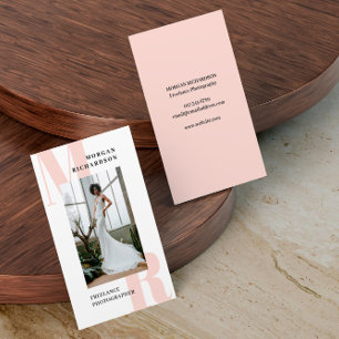 Tarjeta De Visita Gran fotógrafo de tipografía rosa Rubor