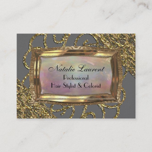 Tarjeta De Visita Gran Gris Fillmore Elegante Profesional (Anverso)