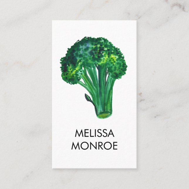 Tarjeta De Visita Gran Hermosa Dieta de Alimentos de Broccoli Nutric (Anverso)