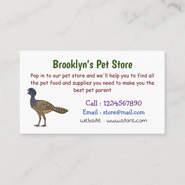Tarjeta De Visita Gran ilustracion de personalizado de aves de curac (Anverso)