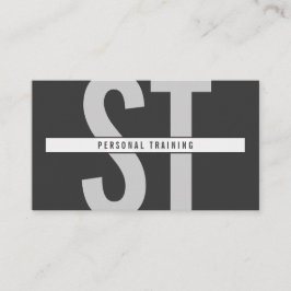 Tarjeta De Visita Gran Iniciador Monograma Personal Entrenador Oscur