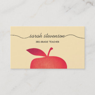 Tarjeta De Visita Gran maestro de escuela primaria de la Apple Roja