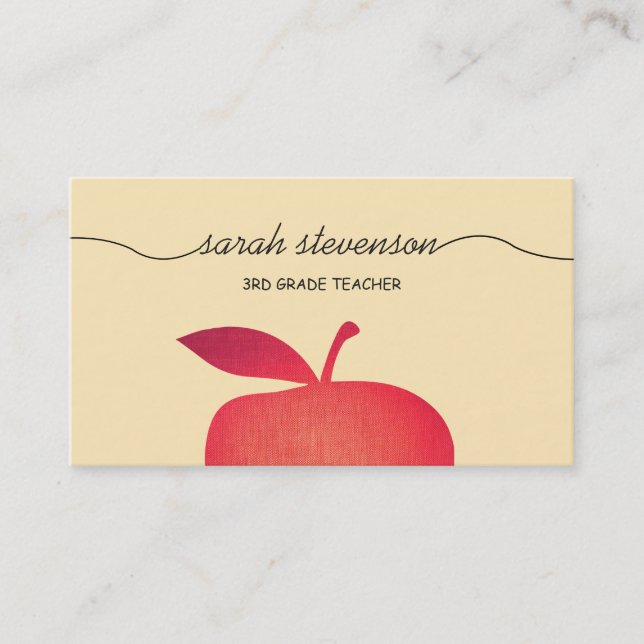 Tarjeta De Visita Gran maestro de escuela primaria de la Apple Roja  (Anverso)
