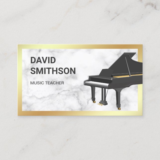 Tarjeta De Visita Gran maestro de piano de mármol blanco Relieve met (Anverso)