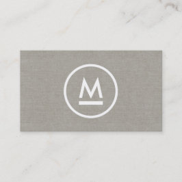 Tarjeta De Visita Gran monograma inicial moderno en línea de taupe
