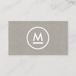 Tarjeta De Visita Gran monograma inicial moderno en línea de taupe