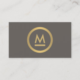 Tarjeta De Visita Gran monograma moderno inicial en Faux Gold en Tau
