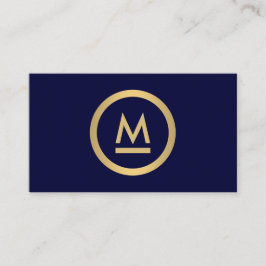 Tarjeta De Visita Gran Monograma moderno inicial en Faux Gold sobre 