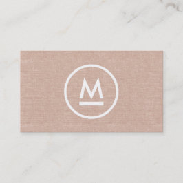 Tarjeta De Visita Gran monograma moderno inicial en línea Beige