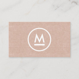 Tarjeta De Visita Gran monograma moderno inicial en línea Beige