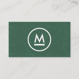 Tarjeta De Visita Gran monograma moderno inicial sobre línea verde