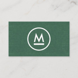 Tarjeta De Visita Gran monograma moderno inicial sobre línea verde