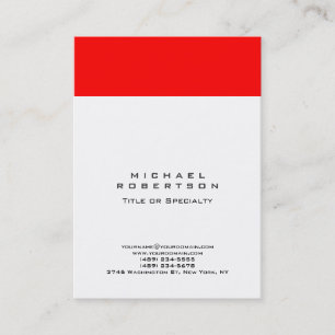 Tarjeta De Visita Gran Monograma Profesional Minimalista Rojo Blanco
