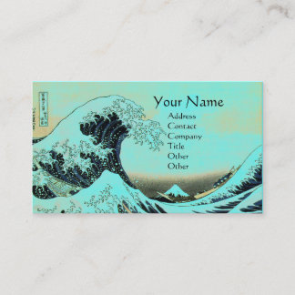 Tarjeta De Visita GRAN OLA MONOGRAMA Aqua Azul,Verde azulado