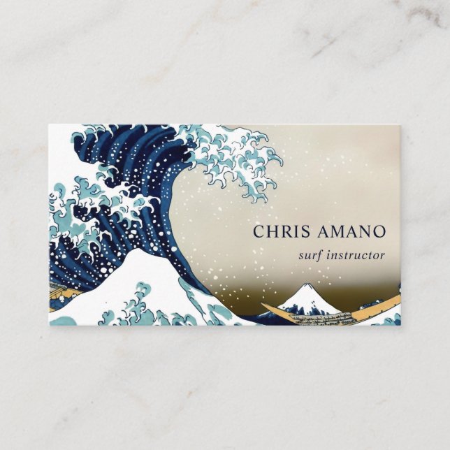 Tarjeta De Visita Gran onda de Kanagawa de la persona que practica (Anverso)