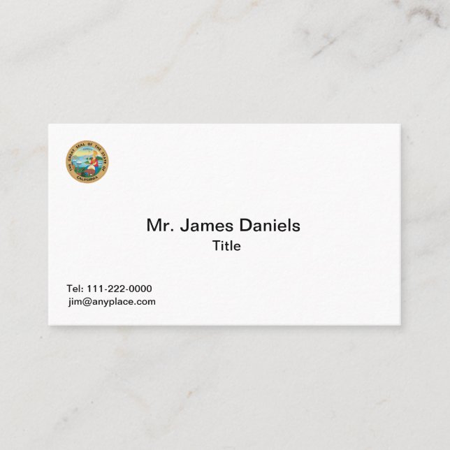 Tarjeta De Visita Gran Sello del Estado de California (Anverso)
