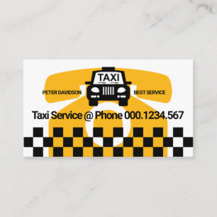 Tarjeta De Visita Gran teléfono amarillo Taxi Motif Controlador de 