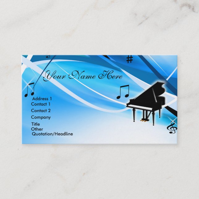 Tarjeta de visita Grand Piano (Anverso)