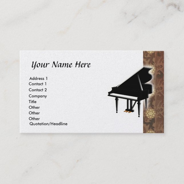 Tarjeta de visita Grand Piano (Anverso)