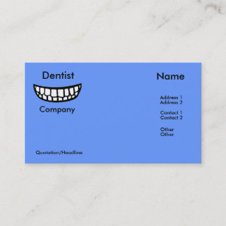 Tarjeta de visita grande del dentista de la