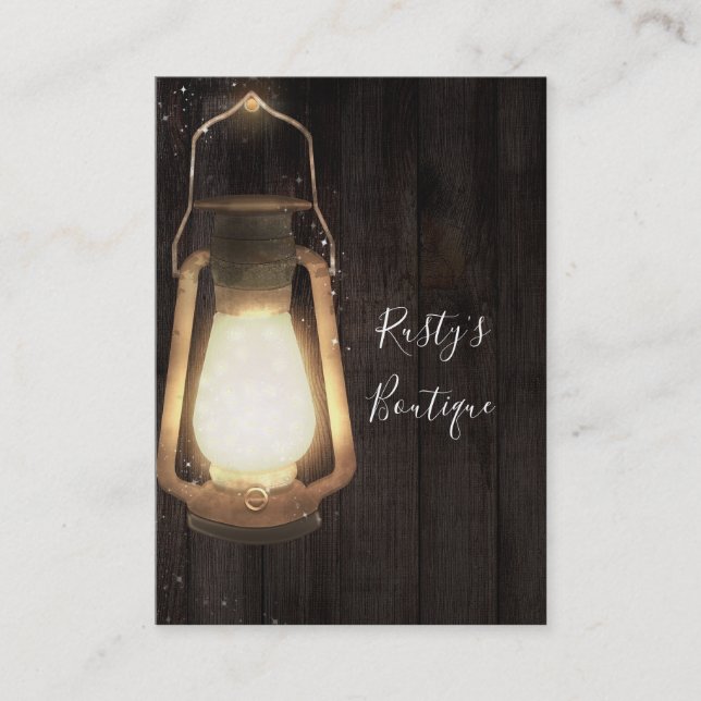 Tarjeta De Visita Granero Rústico Luz Marrón de Madera Granero (Anverso)