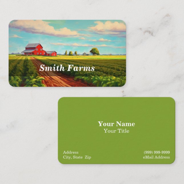 Tarjeta De Visita Granja / Agricultor / Cultivo (Anverso / Reverso)