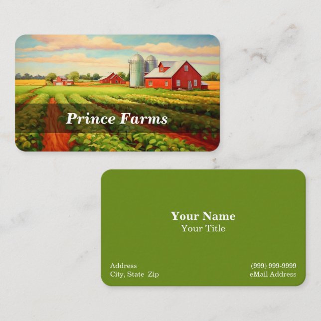 Tarjeta De Visita Granja / Agricultor / Cultivo (Anverso / Reverso)