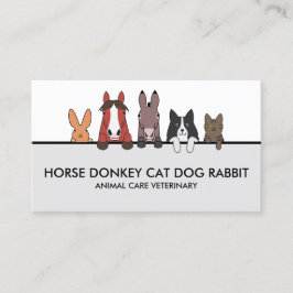 Tarjeta De Visita Granja Animales Caballo Donkey Cat Conejo Perro