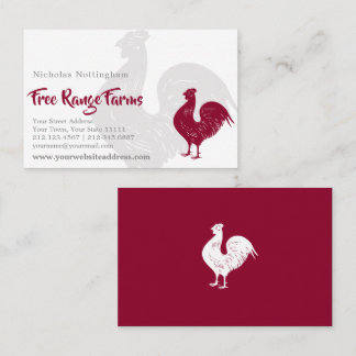 Tarjeta De Visita Granja avícola o restaurante roja del gallo