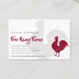 Tarjeta De Visita Granja avícola o restaurante roja del gallo