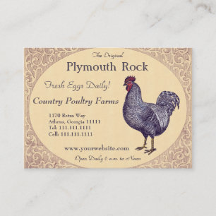 Tarjeta De Visita Granja avícola orgullosa del gallo de Plymouth