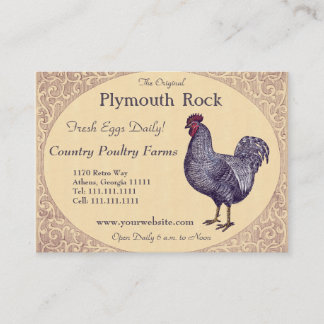 Tarjeta De Visita Granja avícola orgullosa del gallo de Plymouth