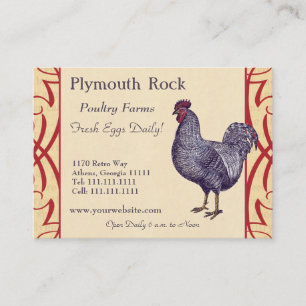Tarjeta De Visita Granja avícola orgullosa del gallo de Plymouth