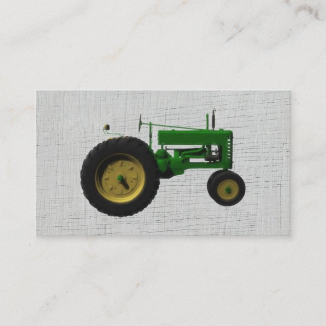 Tarjeta De Visita Granja Barnyard Tractor Rustic Country White Wood (Anverso)