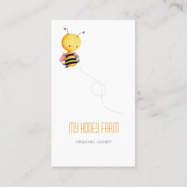 Tarjeta De Visita Granja Cute Honey Bee Apiary Beekeeper (Anverso)