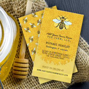 Tarjeta De Visita Granja de abeja aérea abeja abejas honeycomb Hive