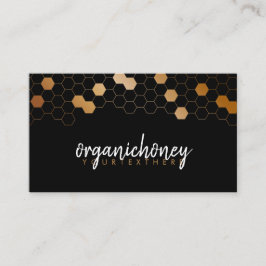 Tarjeta De Visita Granja de Abejas Colmena Apiario Oro Negro