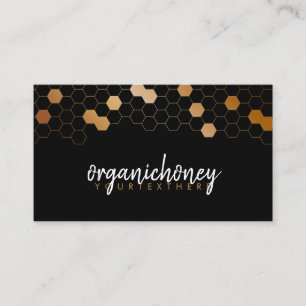 Tarjeta De Visita Granja de Abejas Colmena Apiario Oro Negro