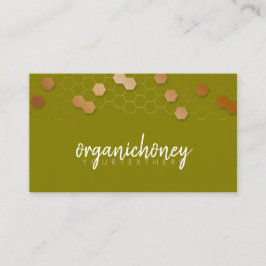 Tarjeta De Visita Granja de Abejas Colmena Apiario Verde Oro
