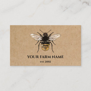 Tarjeta De Visita Granja de abejas de abeja de apicultores
