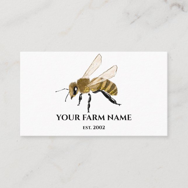 Tarjeta De Visita Granja de abejas de abeja de apicultores (Anverso)