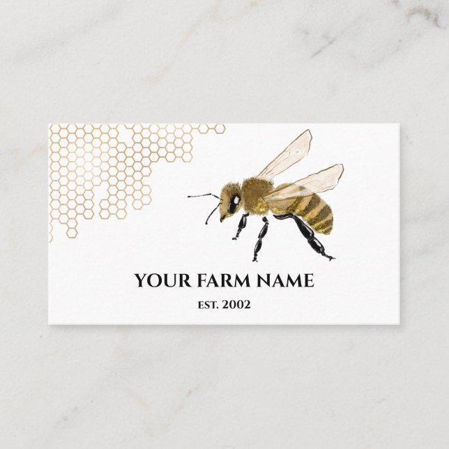 Tarjeta De Visita Granja de abejas de abeja de apicultores (Anverso)