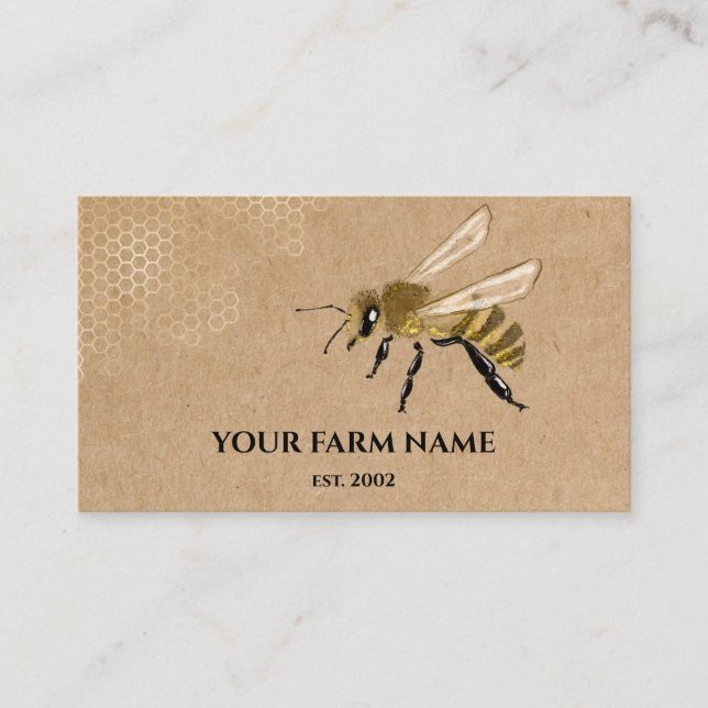 Tarjeta De Visita Granja de abejas de abeja de apicultores (Anverso)