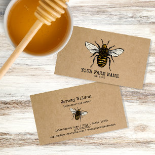 Tarjeta De Visita Granja de abejas de abeja de apicultores Honeycomb