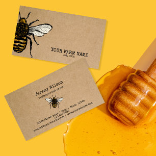 Tarjeta De Visita Granja de abejas de abeja de apicultores Honeycomb