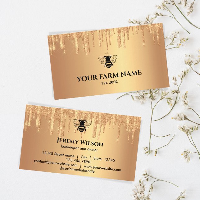 Tarjeta De Visita Granja de abejas de abeja de apicultores Honeycomb (Subido por el creador)