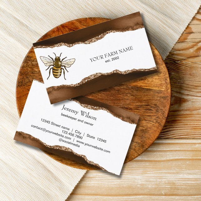 Tarjeta De Visita Granja de abejas de abeja de apicultores Honeycomb (Subido por el creador)