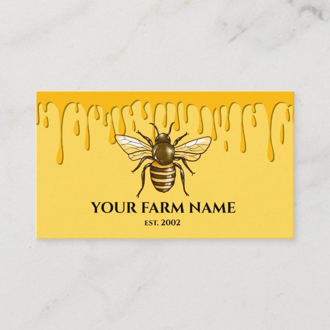 Tarjeta De Visita Granja de abejas de abeja de apicultores Honeycomb (Anverso)