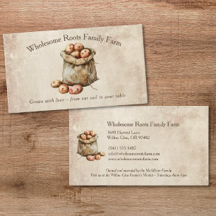 Tarjeta De Visita Granja de acuarela rústica, productos locales